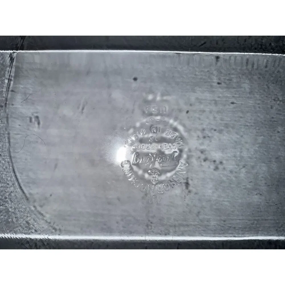 Vintage Fire King Anchor Hocking Clear Glass Rectangular Baking Pan 2 QT 431 USA